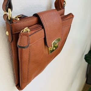 Merona brown leather side purse